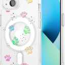 MAYCARI for iPhone 15 Pro Max Case Compatible with MagSafe, Magnetic Cute Dog Paws Clear Phone Cover for Girls Women Soft TPU Hard Back Shockproof Protective Case for iPhone 15 Pro Max 6.7"