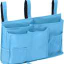 Sugaroom Bedside Storage Caddy, Bunk Bed Organizer Bed Storage Pocket Bedside Organizer Hanging Bed Storage Caddy for College Dorm Room, Hospital Bed Rails, Baby Bed, Camp (Large, Sky Blue)