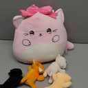 Cat with 5 babies Stuffed Animals - 15 Inch Cats Mommy with Small Babies Plush Inside 6-Piece Cute Realistic Cat Plushies Machine Wash Interactive Adopt Toy Toddler Girls Boys 0-8 Kids Birthdays Gift