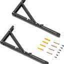 7019114, Black Supports, 403mm, Set of 2 Folding Shelf Brackets, max. Load 60kg, Painted, Steel, 400mm