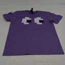 Retro Arcade Game Ghost Blue T-Shirt Small, Purple 