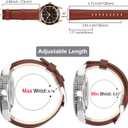 14mm 16mm 18mm 20mm 21mm 22mm 23mm 24mm Leather Watch Band Quick Release Watch Strap Replacement Deployment Buckle Wristband for Men and Women (Glossy Leather/Drak Brown)