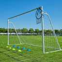 Soccer Goals for Backyard Soccer Goal 12x6 Big 10x6.5 8x6 6x4FT Soccer Goals for Youth Adults and Kids Large Metal 2" Goal Post with Agility Ladder and Target Net Soccer Cones Practice Equipment