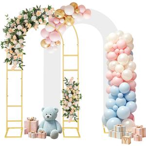 U-Shaped Arch Backdrop Stand with Backdrop Cover, 7.2FT Balloon Arch Stand, 4.2"W x 7.2"H