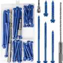 Wensilon(70 PCS) 3/16" Slotted Hex Concrete Screws Anchor Kit Blue Hexagon Head for Anchoring to Masonry, Block or Brick Stucco