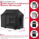 Unicook 58 Inch Grill Cover for Weber Genesis II, LX 300 Series and Genesis 300 Series Gas Grills, Heavy Duty Waterproof Fade Resistant BBQ Cover, All Weather Protection, Compared to Weber 7130