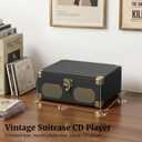 RetroAudio CD Player with Speakers Retro Portable CD Players for Home Music Player with Remote Control,V5.4 Bluetooth in&Out Desktop Suitcase CD Player with AUX in, Headphone Jack,USB PlaybackBlack