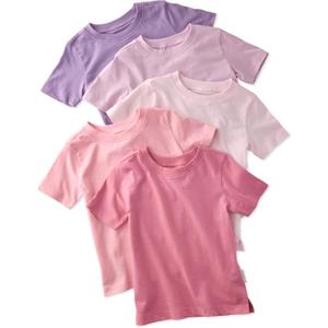 Butterblu Taylor 5-Pack Toddler Short Sleeve T-Shirts 100% Organic Cotton for Toddler Boys and Girls (Gold)