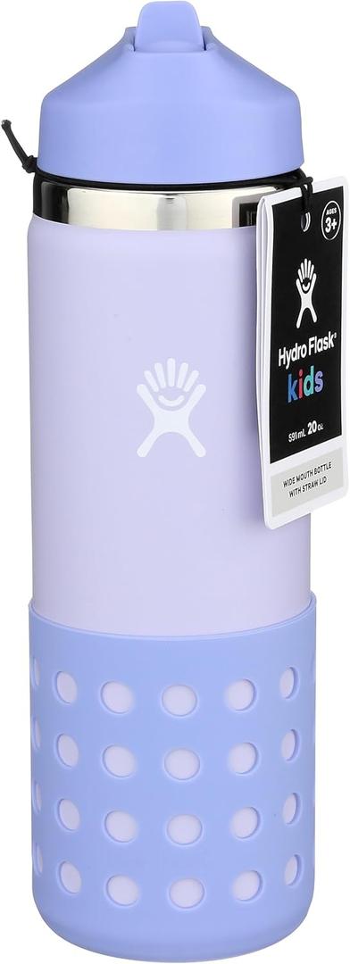 Hydro Flask 20 Oz Kids Wide Mouth Straw Cap And Boot Wisteria