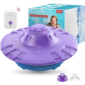 Pool Alarm, Floating Pool Safety Alarms for Inground & Above Ground Pools Loud 110dB Alert, Adjustable Sensitivity, Protection for Kids & Pets (Purple+Blue)