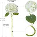 ZYTUYO 4PCS White Artificial Flowers Hydrangea 20" Real Touch Latex Faux Hydrangeas Silk Flowers with Green Leaves Stems for Short or Tall Vase Table Party Center Fake Bouquet Decor