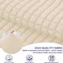 SUBRTEX Stretch Couch Arm Covers Set of 2, Checkered Sofa Arm Slipcovers, Anti-Slip Armrest Covers for Recliner and Armchairs, Pet Proof, High Stretchy, Hook & Loop Tape, Ivory