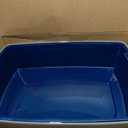 IRIS USA Cat Litter Box XX-Large Open Top with High Sided Walls Tall Scatter Shield Scoop Included Easy Clean Plastic Pan for Big Cats Kittens Multi-Cat Households 30"L x 20"W x 14"H Navy