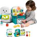 Fisher-Price Baby & Toddler Toy Laugh & Learn Learning Kitchen Playset with Music Lights & 5 Play Pieces for Kids Ages 6+ Months, Compact
