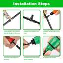 Garden Drip Irrigation Kit, 164FT Greenhouse Micro Automatic Drip Irrigation System Kit with 1/4 inch Blank Distribution Tubing Hose Adjustable Patio Misting Nozzle Emitters Sprinkler