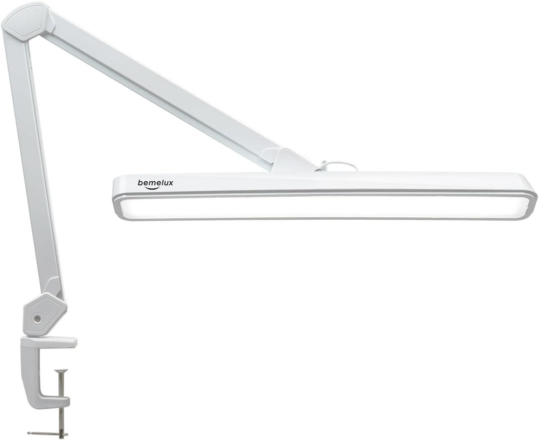 LED Architect Desk Lamp, 2500 Lumens, Dimmable, Metal Swing Arm, 5 Color Temperatures, 30W, Ideal for Task Work, Drafting, Reading, Clamp-on Office Table Lamp with 324 Bright LEDs(White,30CCT)
