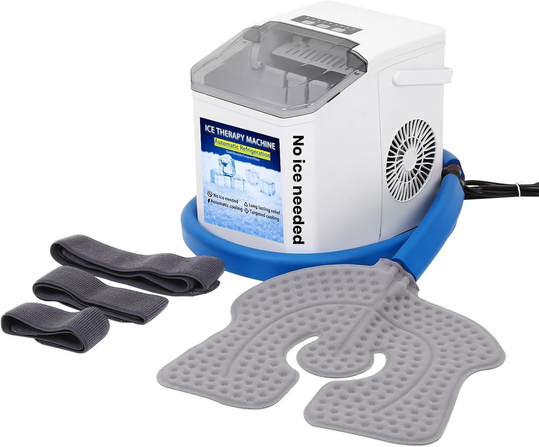 Ice-Free Cold Therapy Machine for Knee Pain Relief, Portable No Ice Needed Cryotherapy System with Adjustable Temperature Control, Universal Pad for Arthritis, Surgery, Injury Recovery, Swelling