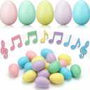 Simgoing 60 Pcs Pastel Easter Eggs Shakers Plastic Colorful Percussion Musical Maracas Decorative Shaker Eggs Gifts for Easter Basket Fillers, Musical Rhythm Instruments, Room Learning DIY Painting