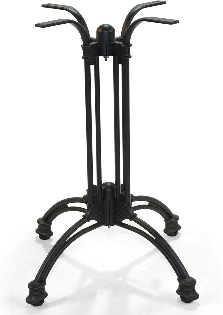 H27.5 Cast Aluminum Table Base with 4 Stable Feet, Decorative Openwork Design Table Leg Black H27.5 Cast Aluminum Table Base with 4 Stable Feet, Decorative Openwork Design Table Leg Black