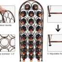 PAG 23 Bottles Arched Freestanding Floor Metal Wine Rack Wine Bottle Holders Stands, Antique Brown