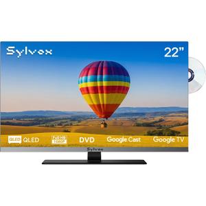 SYLVOX 22" 12V/24V Smart RV TV with Google TV & Built-in DVD Player
Frameless 1080P Full HD QLED Display, Shock-Resistant, Wide Voltage Support (9–32V), Voice Control Remote (Limo QLED Series)