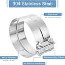 uxcell 4-1/2" Exhaust Clamp, 304 Stainless Steel Butt Joint Band Clamp Sleeve Coupler Pipe Repair Clamp Universal Widening Clamp for 4-1/2" OD to 4-1/2" ID Exhaust Pipe Mufflers, Silver