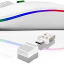 Wireless Mouse, Mouse for MacBook Air Mac Pro iPad Laptop Computer PC, Rechargeable Dual Mode Switch Mice Bluetooth 5.2/ 3.0 and 2.4GHz USB Type-C Receiver