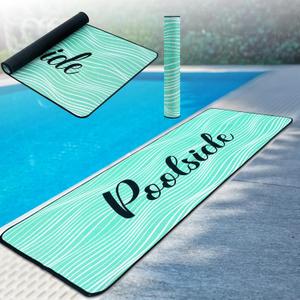 Poolside Non Slip Mat Walk Pool Mats for Floor Outdoor Rubber Mats with Drainage Outdoor and Indoor Dock Safety Pool Mat(Teal,23.62" X 67.72") (2' x 5'8" (Rectangular))