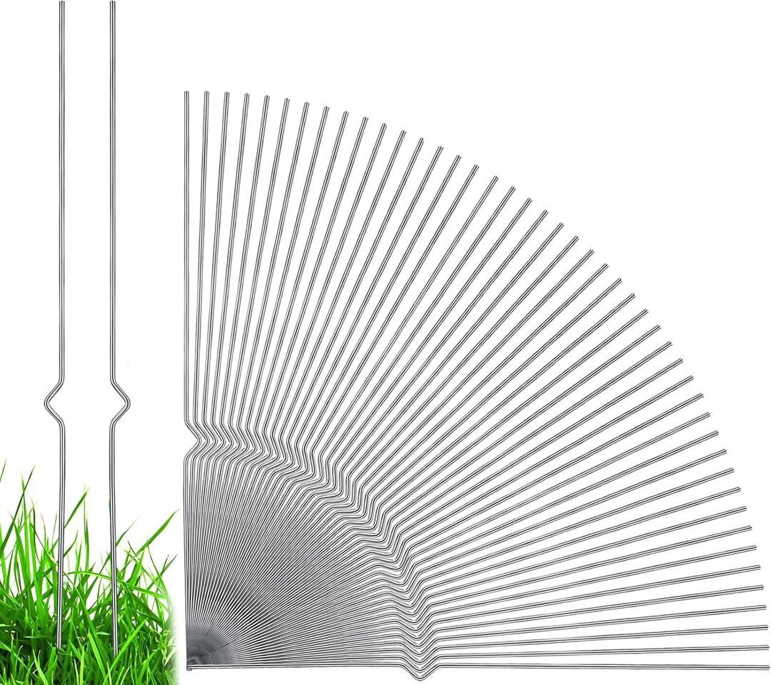 Tatuo 100 Pcs Yard Sign Stakes Heavy Duty 16.5'' Wire Yard Stakes Alternative to H Frame Metal Reusable Sign Holder for Spring Summer Lawn Corrugated Plastic