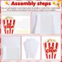 3.3 ft Giant Popcorn Box Cardboard Stand Movie Theme Party Decorations Carnivals Jumbo Popcorn Cardboard Cutout Stand up Birthday Photo Props Backdrop for Circus Theater Red Carpet Supply