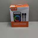 Karaoke Machine, Portable Bluetooth Speaker with 2 Wireless Microphones for Adults & Kids with Lights, Karaoke Microphone with PA System Supports USB/TF/FM/AUX for Home Party Home System Packages (Black)