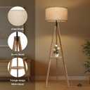 EOEYYOYB Floor Lamps for Living Room, Modern Standing Lamp with Shelf, 3 Color Temperature Led Bulb Tall Lamps with Foot Switch for Bedroom and Office, Burlywood