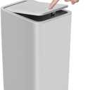 TIPGO Bathroom Trash Can with Lid, 10 Liter/ 2.6 Gallon Slim Garbage Can, Small Trash Bin Waste Basket with Pop-Up Lid for Kitchen, Bedroom, Living Room, Office (Grey)