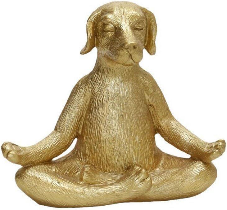 Yoga Meditation Dog Figurine Yoga Pose Statue Dog Statue for Home, Office, Patio, Garden, Indoor Decor, Yoga Studio