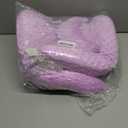 Memory Foam Kids Travel Pillow, Car Pillow for Kids, H-Shape Car Pillows for Sleeping, Removable Pillowcase, Adjustable, Velvet Dots, Purple