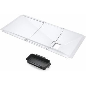 Uniflasy Universal Grease Tray with Catch Pan fits Nexgrill, Charbroil, Dynaglo, Kenmore, BHG, Grill Master, Backyard, Uniflame, Expert Gas Grill, Adjustable Drip Pan for 3/4/5 Burner Gas Grill
