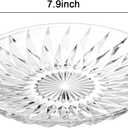 Hiceeden Set of 12 Crystal Glass Salad Plate, 8 Inch Round Clear Dessert Plates Restaurant Serving Party Plates for Fruits, Snacks