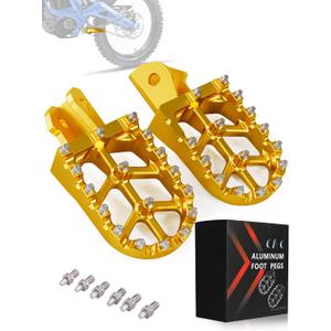 JFG RACING Dirt Bike Foot Pegs,Dirtbike Foot Pegs Foot Pedals Rests CNC for Light Bee/SurRon/Sur Ron S/Sur Ron X/X160/X260/CRF150F CRF230F 2003-2019/KDX200 1983-1994 - Gold