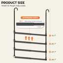 Hanging Closet Rod Adjustable Width Height Closet Rods For Hanging Clothes Black Closet Extender Hanging Rod Clothes Space-Saving Hanging Bar Organizer