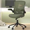 Office Chair, High Back Desk Chair Adjustable Height and Ergonomic Design Home Office Computer Chair Executive Lumbar Support Padded Flip-up Armrest Swivel Task Chair (Hunter Green)