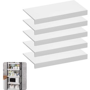 Wire Shelf Cover 24 X 12 Inch Wire Rack Cover Wood Shelf Covers for Pantry Shelving Closet Shelves Organization(White,5 Pack)