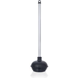 NEIKO 60166A Toilet Plunger with Patented All-Angle Design, Heavy-Duty Toilet Bowl Plunger with Aluminum Handle, Bathroom Necessity, Black, 1-Pack