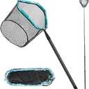 THKFISH Carbon Fiber Fishing Net - Long Handle, Portable Telescopic Landing Net - 27 to 157.5 Inch - Aluminum Mesh Frame Rubber Coated