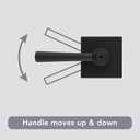 Baldwin Spyglass , Interior Privacy Door Handle Reversible Lever for Bedroom/Bathroom, Keyless Door Lock With Microban Protection, in Matte Black