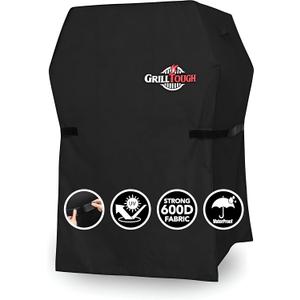 GrillTough Heavy Duty BBQ Grill Cover for Outdoor Grill, 30 Inch  Waterproof, Weather Resistant, UV & Fade Resistant with Adjustable Straps  Gas Grill Cover for Weber, Genesis, Charbroil, etc. Black