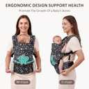 FRUITEAM Baby Carrier, Toddler Carrier with Adjustable Seat Size, Comfortable & Ergonomic Baby Carrier Newborn (7-25 LBS), Easy to Wear, Travel and Hiking Friendly (Black Floral)