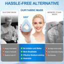 Replacement F20-Style Fabric Mask (Small) - No Silicone Contact, CPAP Full Face Cushion Wrapped by Cooling Fabric for Airfit F20 & Airtouch F20, No Stuffiness Even in Hot Weather (Blue-S)