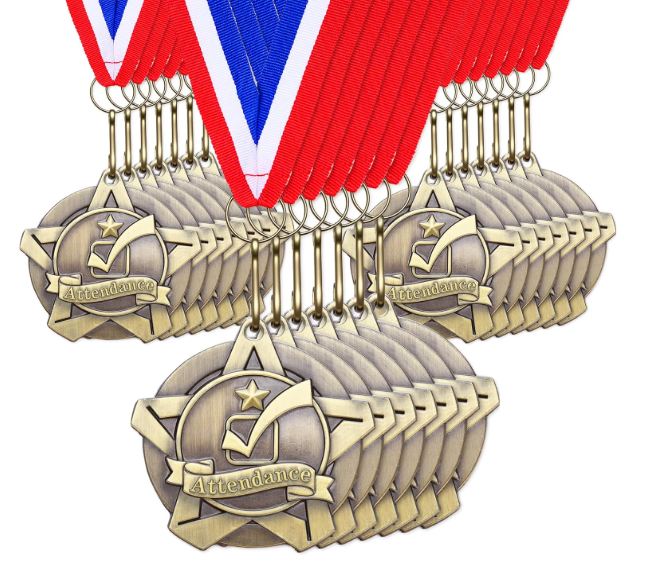 Quelay 30 Pcs 2'' Award Medals Bulk Gold Silver Bronze Medals with Neck Ribbons Metal Trophy Award Prize Gift for Kids Adults Competitions Party, Tournaments(Dance)