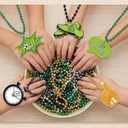 24 Pcs Soccer Ball Bead Necklaces with Pendant Green Black Gold Silver Sports Soccer Stuff Party Paper Pendant Accessories for Soccer-Themed DIY Crafts And Fan Accessories