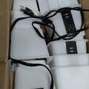 Home Intuition Heavy Duty Adjustable Bed Risers Furniture Riser 3, 5 or 8-Inch, 6 Pack (White W/USB)